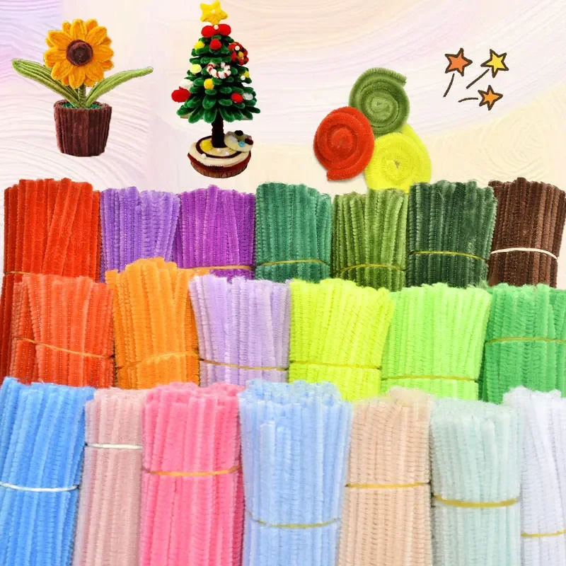 100 Stuks Twist Bar Chenille Stelen Aambeeld Draad Ambachtelijke Pijp Speelgoed Diy Strips Creatief Hobby Handgemaakt Materiaal Voor Diy Ambachtelijke Benodigdheden - afbeelding 2