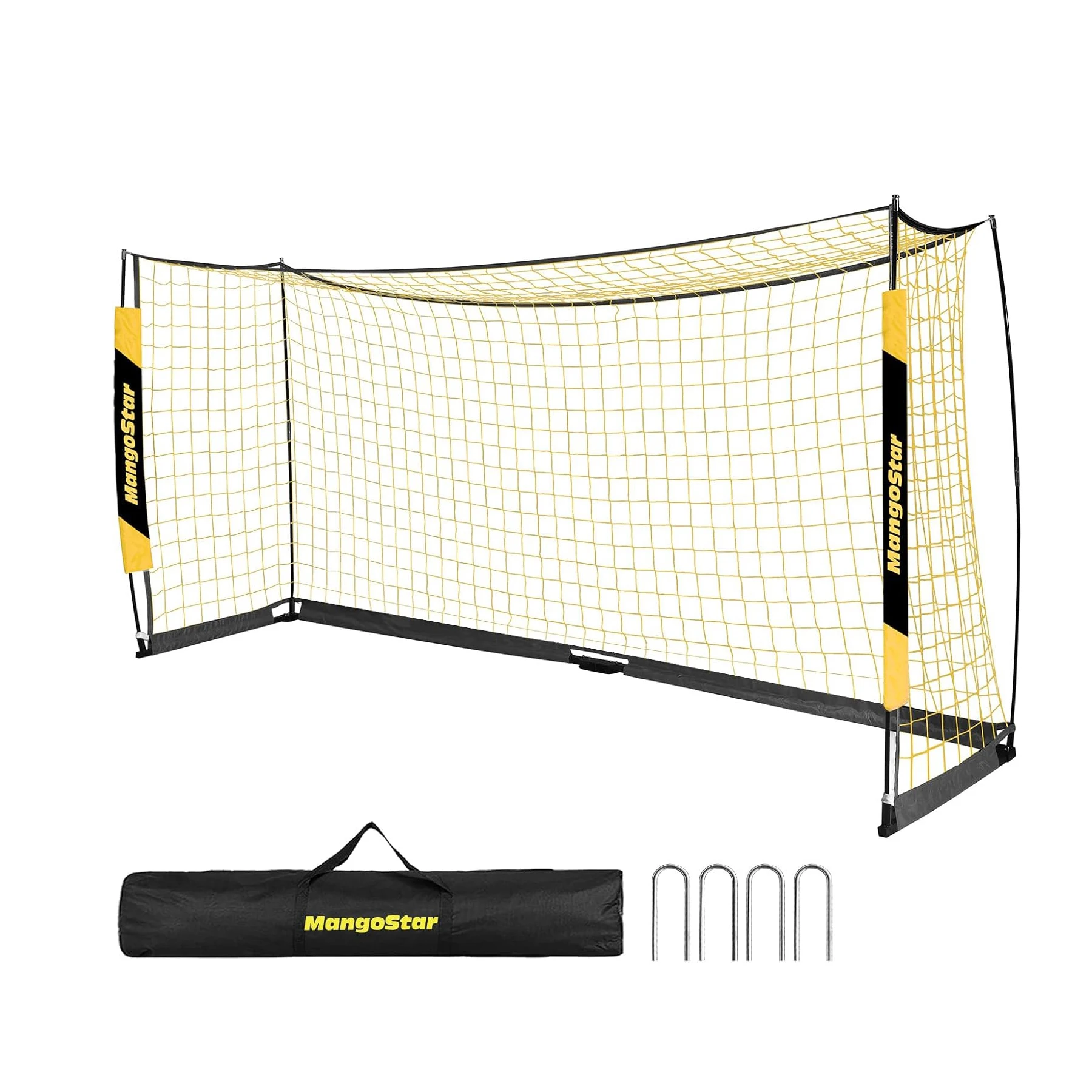 Porta da calcio portatile 12x6 ft con telaio in metallo robusto – resistente alle intemperie, pieghevole, incl. Borsa per il trasporto e ancoraggi a terra