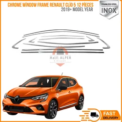 For Chrome window frame Renault Clio 5 12 pieces. 2019 and up. Stainless steel. A quality. Car accessory. Changed