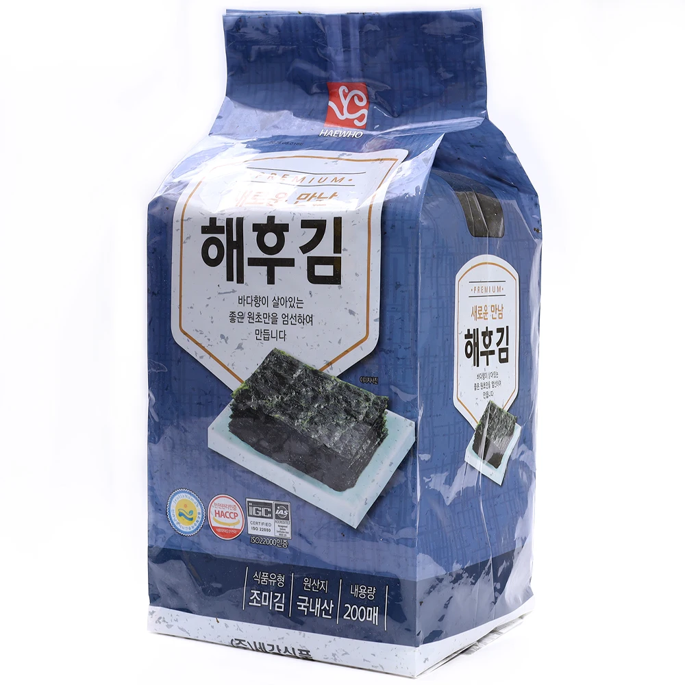 Haewho, large-capacity Seasoning laver, Seasoned laver, Seasoned seaweed, Seasoned gim (full-size Kim) 200 sheets