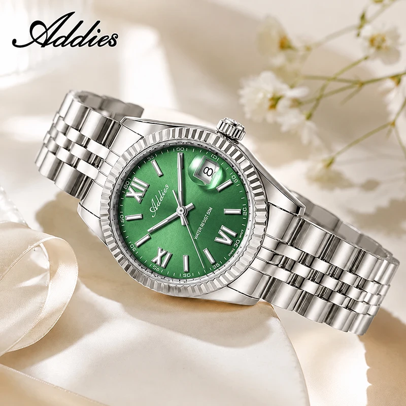 ADDIES Quartz Watch for Women New Luxury Sapphire Crystal Pink BGW9 Super Luminous 50m Waterproof Business Woman Watches AW25901