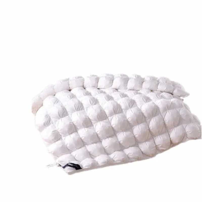 3D Luxe Gewatteerde 100% Hoge Rang Ganzendons Dekbed Quilt Koning Koningin Full Size Trooster Winter Dikke Deken Effen Kleur - afbeelding 2