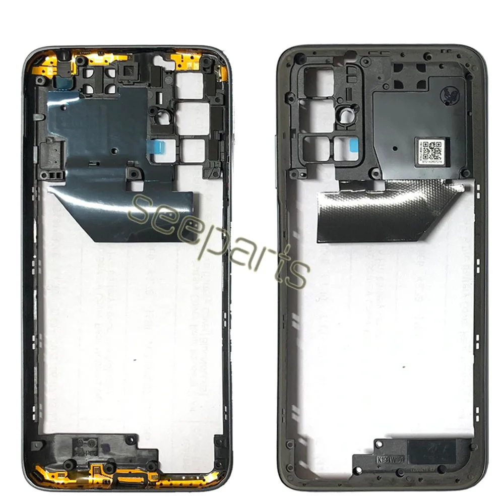 Quadro médio para Xiaomi Redmi 10, placa de moldura traseira, carcaça do chassi, 10 Prime Back, peças de reposição, 2022