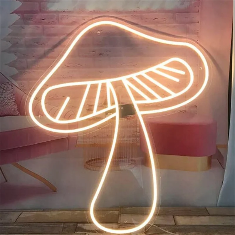 Mushroom Handmade Custom Neon Sign for Home Bedroom Business LED Neon Light Game Room Wall Decor Aesthetic Neon Lamp