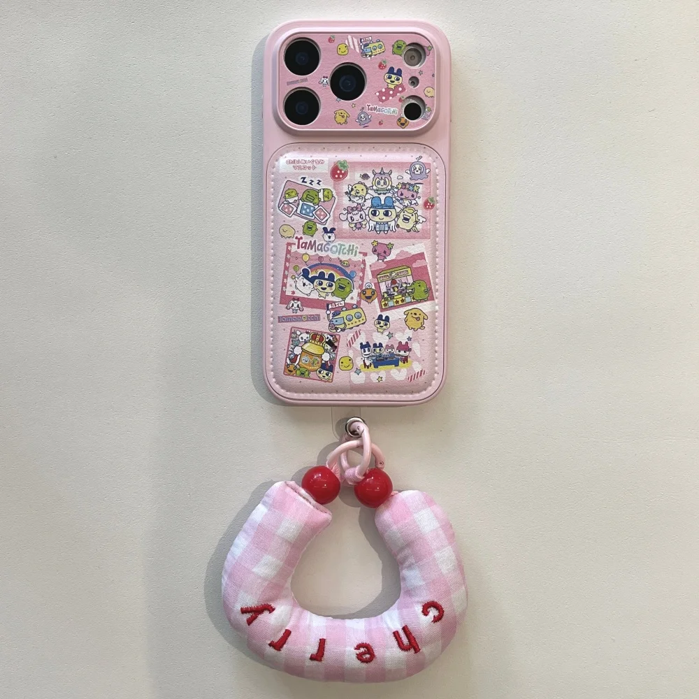 

Creative pink emoticon rabbit label phone case for iPhone 17 16 ProMax 14 15Pro fundas Korean INS new shockproof protective case