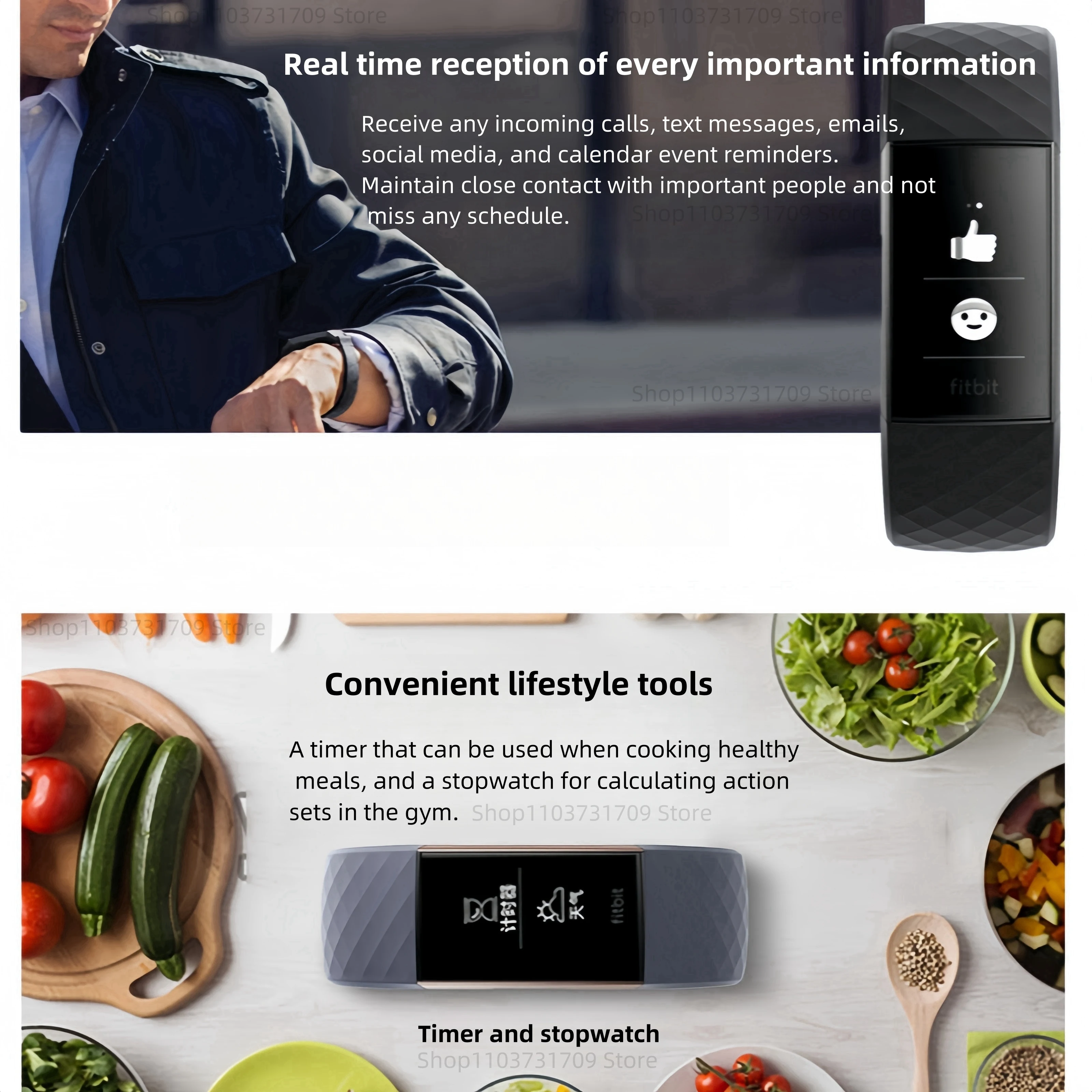 ساعة ذكية لتتبع اللياقة البدنية من Fitbit Charge 3، مراقب معدل ضربات القلب، خطوات النوم، حزام مقاوم للماء للرجال والنساء والرياضات الصحية