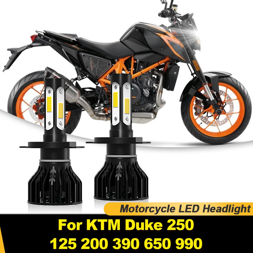 20000LM Canbus Led Headlights Bulbs 120W High Low Beam Motorcycle Lights 6000K White For KTM Duke 250 125 200 390 650 990