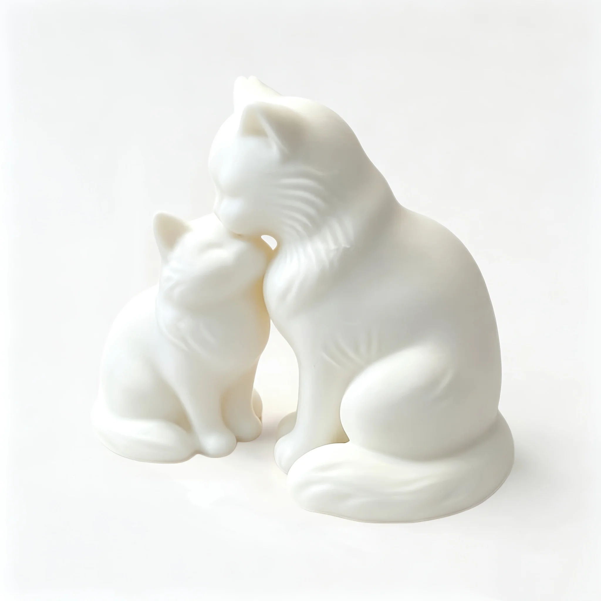 1-Piece Set of Mother Cat and Kitten Figurines - Plastic Cat Decorations Suitable for Home Decor, Soft-Textured Mini Tabletop Ornaments, Warm and Cozy Gifts, Suitable for Bedrooms, Desks - a Loving Mother Cat and Kitten Statue That Can Both Decorate and Be Given as a Gift