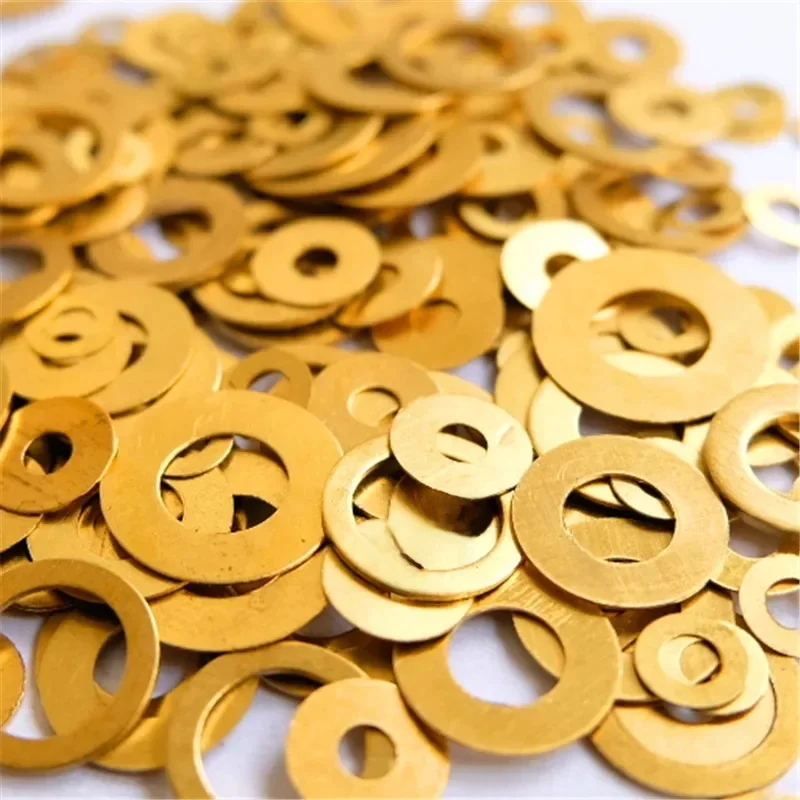 Rondelles plates en laiton pour couteau pliant, accessoires de bricolage, joint métallique, anneau de coussin, protection en cuivre, 50 pièces/lot