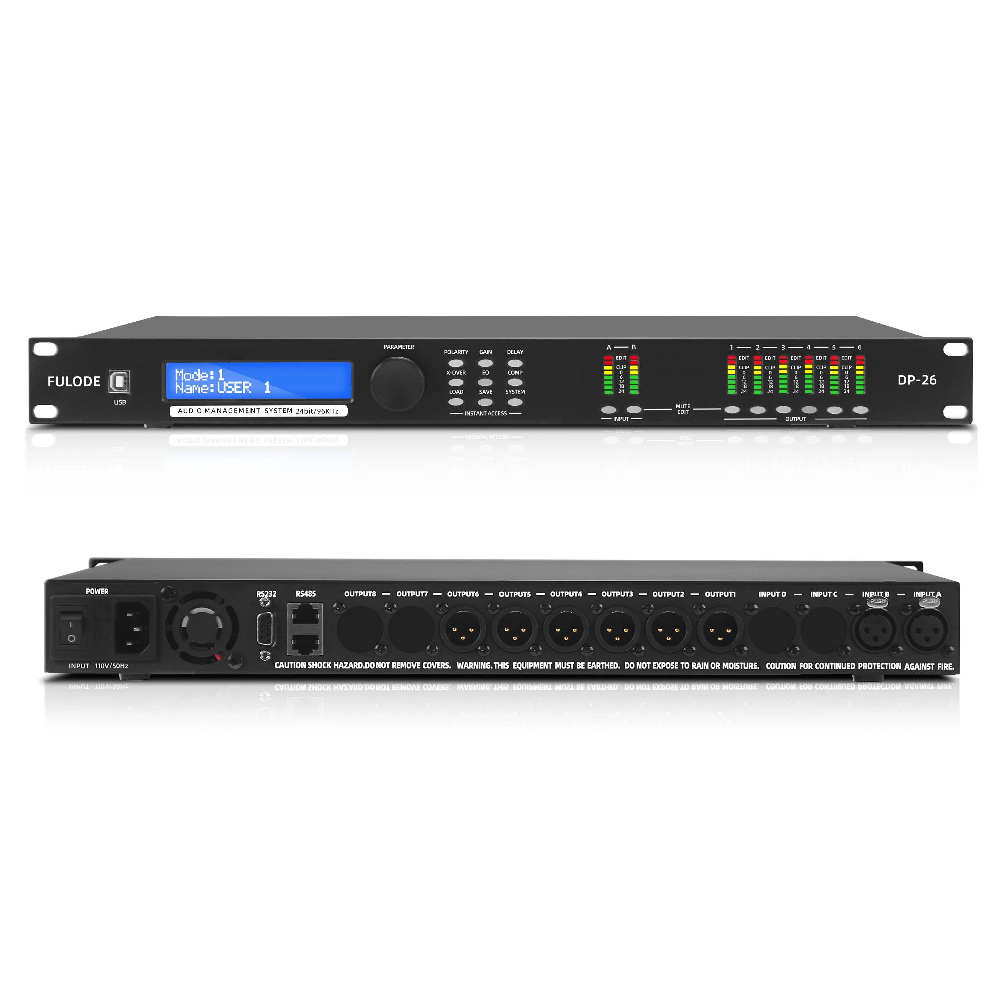 

FULUODE DP-26 Professional digital audio processor DSP speaker management for line array systems integrated matrix system