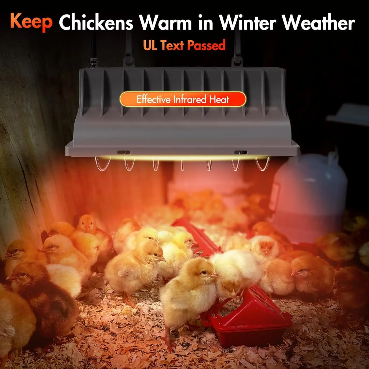 Chicken Coop Heater Brooder Heater Lamp Heating Plate 2 Adjustable Lamp Temp Livestock Warning Light Poultry Supplies