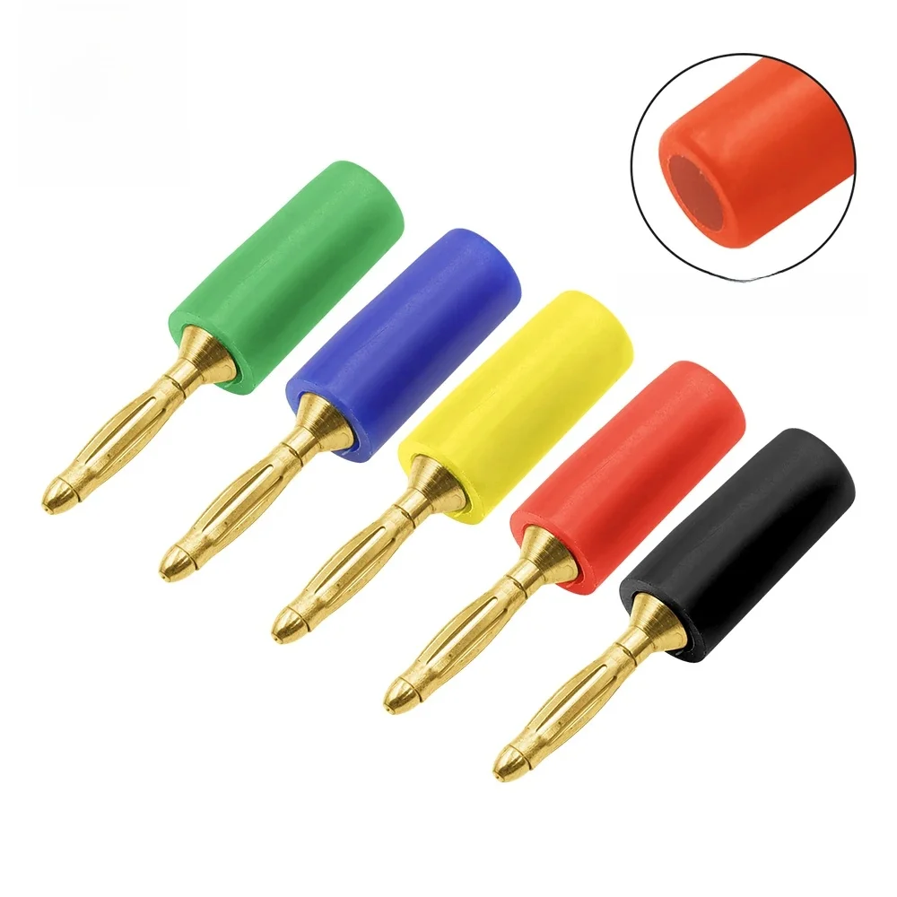 Vis de haut-parleur Audio banane plaque d'or connecteurs Mini fiche banane 2MM pour prise banane