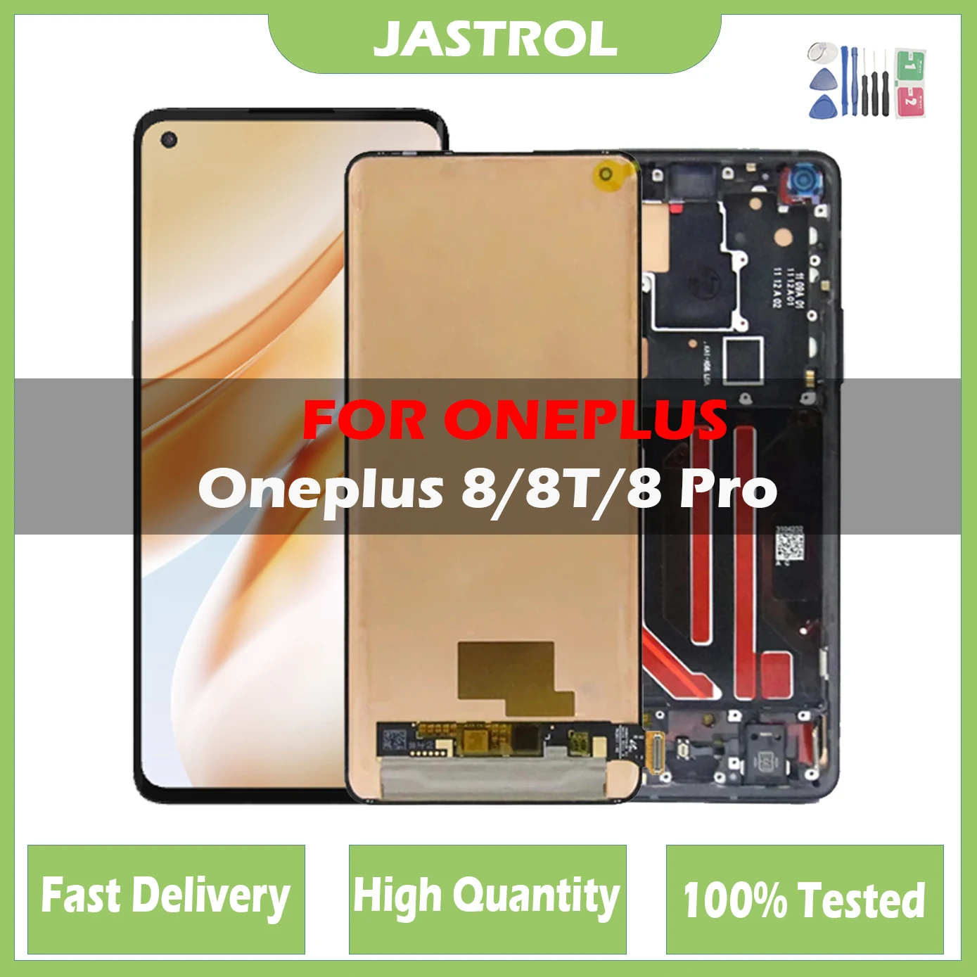 

Original For Oneplus 8 8T 8Pro Display LCD Screen 1+8 1+8T 1+8Pro LCD Touch Screen Display AMOLED Digitizer Parts LCD With Frame