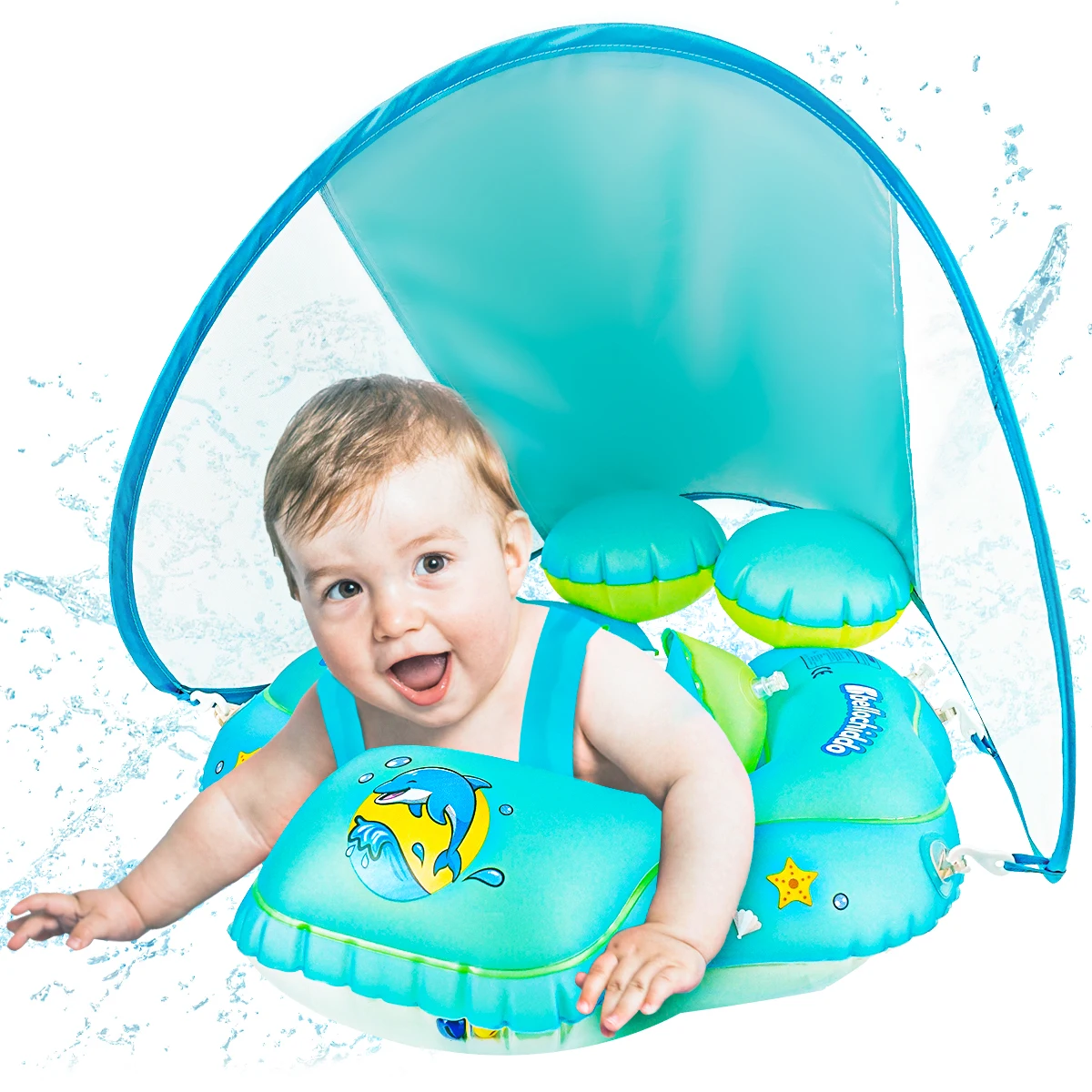 Flotteur de Piscine Gonflable pour Bébé avec Support Astronomique, Protection Solaire Parfaite, 50 Pièces