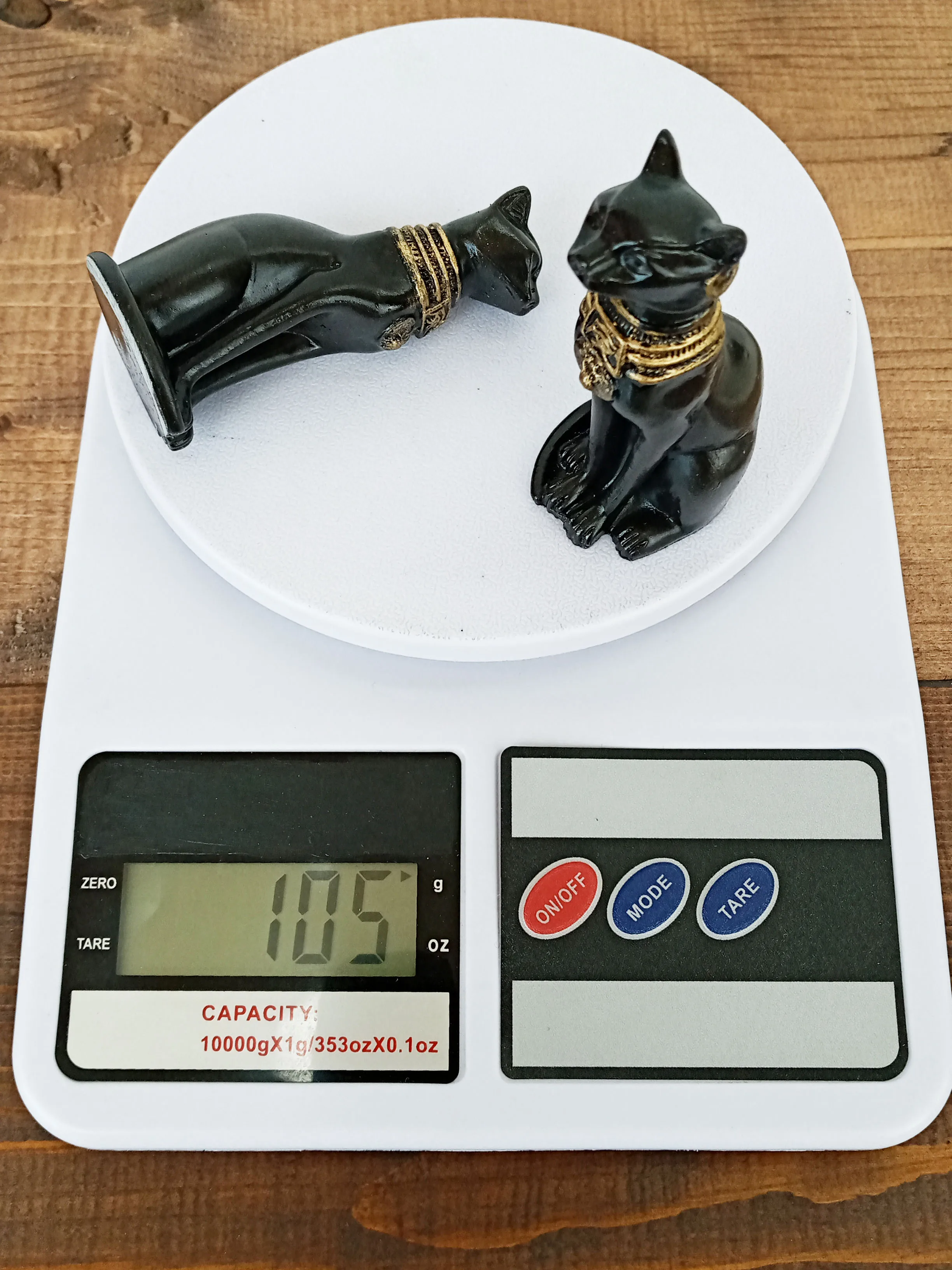 Ancient Egyptian Bastet Cat Goddess Trinket Resin 2 pieces