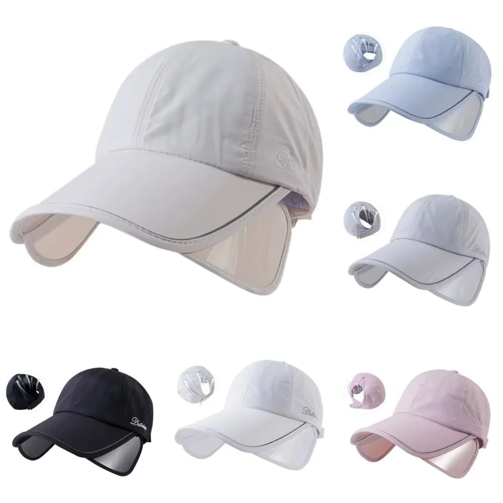 Damen-Sommer-Sonnenhut, übergroß, breite Krempe, offener Oberteil, Pferdeschwanz-freundlich, ideal für Outdoor-Sportarten, vollständiger UV-Schutz für das Gesicht