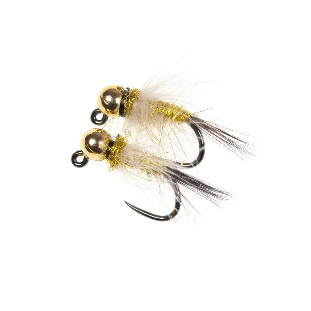 Bimoo 4 pièces # 12 tête de perle de tungstène CDC Hackle Jig nymphe mouche queue de faisan coulage rapide humide Euro nymphe mouche truite leurres de pêche