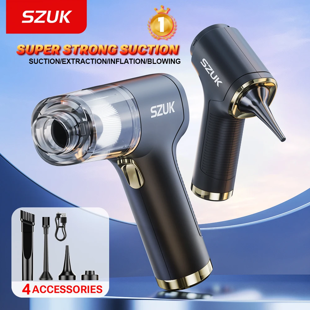 

SZUK 17000PA Мини-автомобильный пылесос Мощный беспроводной портативный пылесос для бытовой техники Ручной вентилятор Автомобильный очиститель робот пылесос пылесос беспроводной пылесос для дома беспроводной пылесос