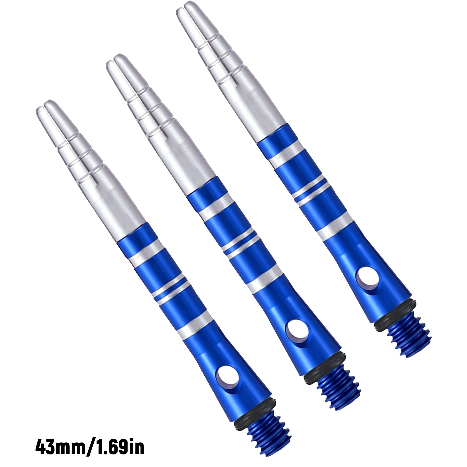 Huanqu 3-teiliges Set 43mm Drehbare Aluminium-Dartschäfte - 360 ° Rotierendes Design, mehrere Farboptionen (Rot/Blau/Schwarz) für präzises Werfen, langlebige, leichte Konstruktion,