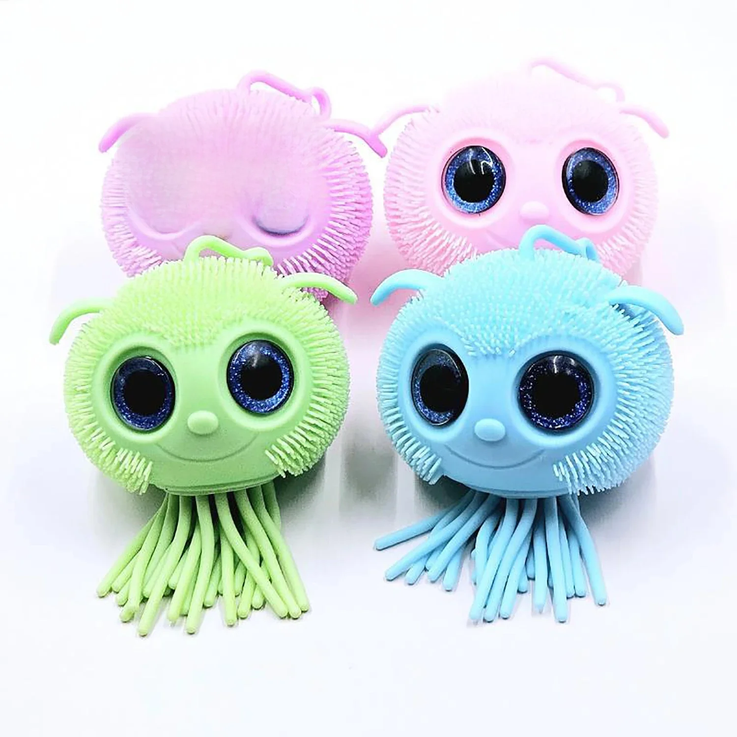 Jouet de pincement et de relaxation TPR, méduse à grands yeux, bande Flash, jouet électronique, artefact ventilatif