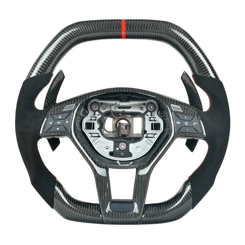 Carbon Fiber Steering Wheels For Mercedes Benz C Class W176 W246 W204 C117 C218 X218 W212 C207 A207 LED Support Customization