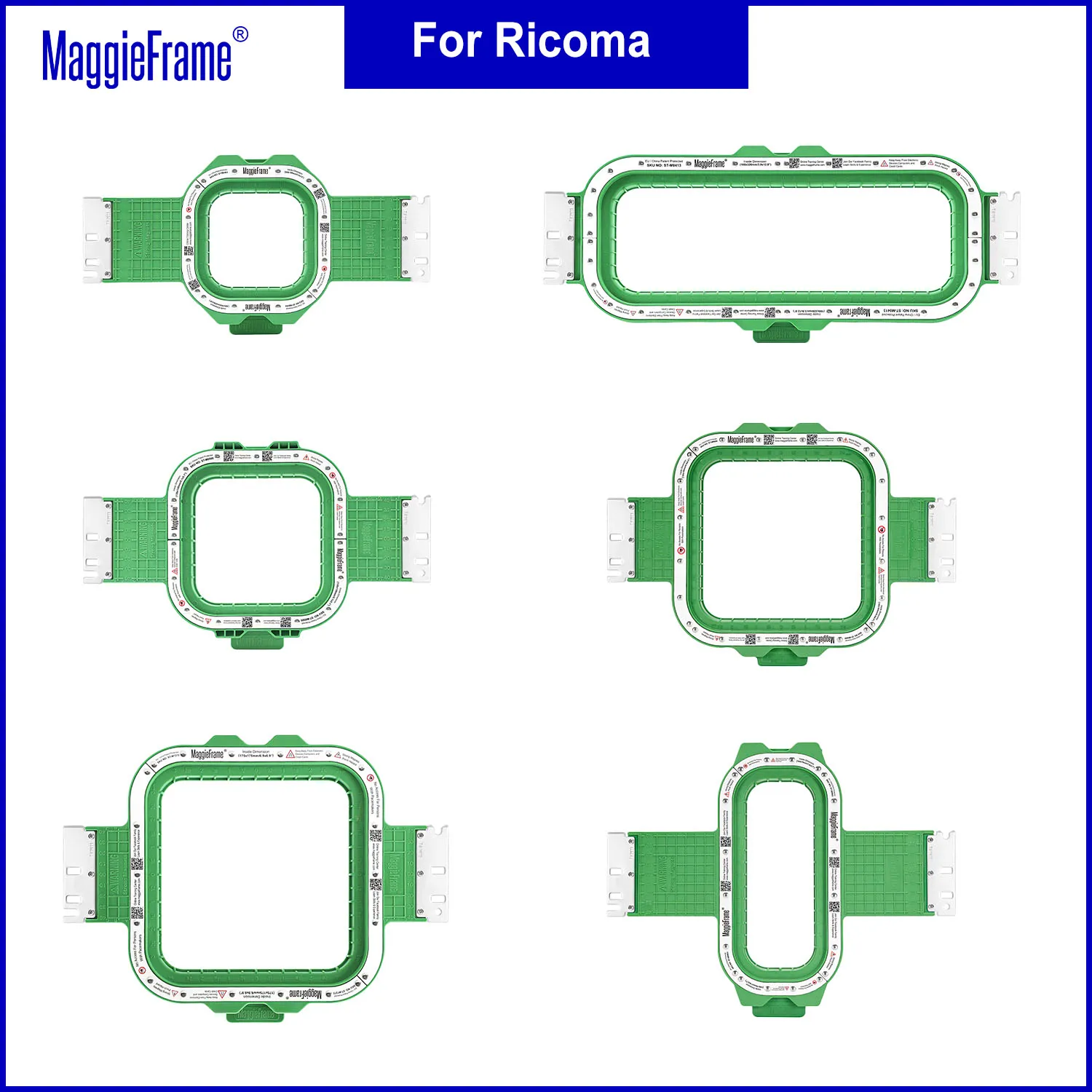 Ricoma EM1010 MT TC SWD PT CHT RCM etc Embroidery Machines Compatible – MaggieFrame Mighty Hoop Magnetic Embroidery Hoop