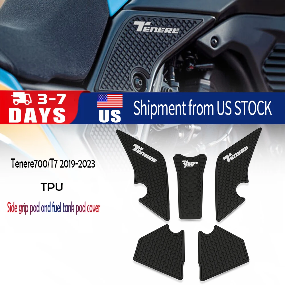 T7 Rally 2019~2024 Fuel Tank Stickers Non Slip Tank Pad Rubber Sticker Protector For Yamaha TENERE700 Tenere 700 World Raid 2023