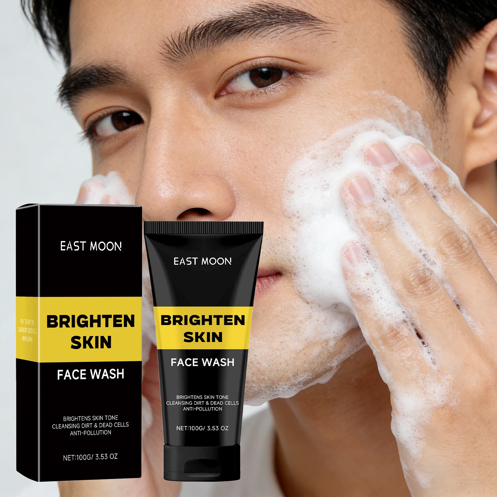 

100 г. Мужской очищающий гель для лица с обильной пеной, увлажняющий, нежно удаляет загрязнения из пор, контролирует жирность, освежает и успокаивает кожу, подходит для всех типов кожи.