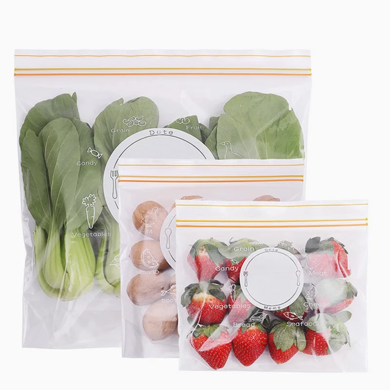 أكياس فريزر شديدة التحمل بسحاب مزدوج، خالية من مادة BPA، لتخزين الطعام، وإعداد الوجبات، والتنظيم، السميك والمقاوم للتسرب (Qua)