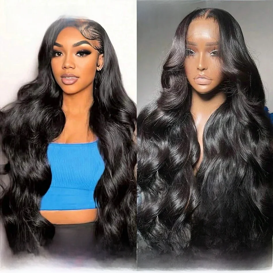 HD Transparante 13x6 Lace Front Menselijk Haar Pruiken Body Wave Golvend 30 Inch Pre Geplukt Braziliaanse Body Wave menselijk Haar Frontale Pruiken - afbeelding 2