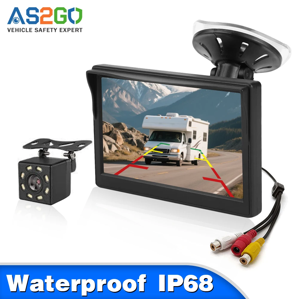 

Vehicle Reversing Camera Kit with 4.3 Inch TFT HD Monitor LED Night Vision Waterproof RearView System for Car Parking Assistance
