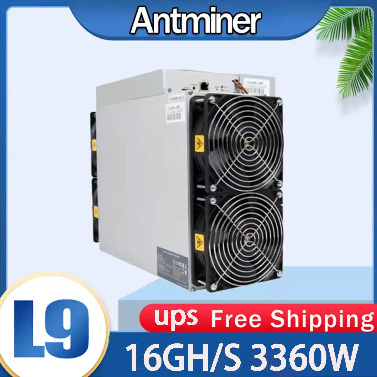 

NEW Antminer L9 16GH/S 3360W LTC / DOGE Coin Miner