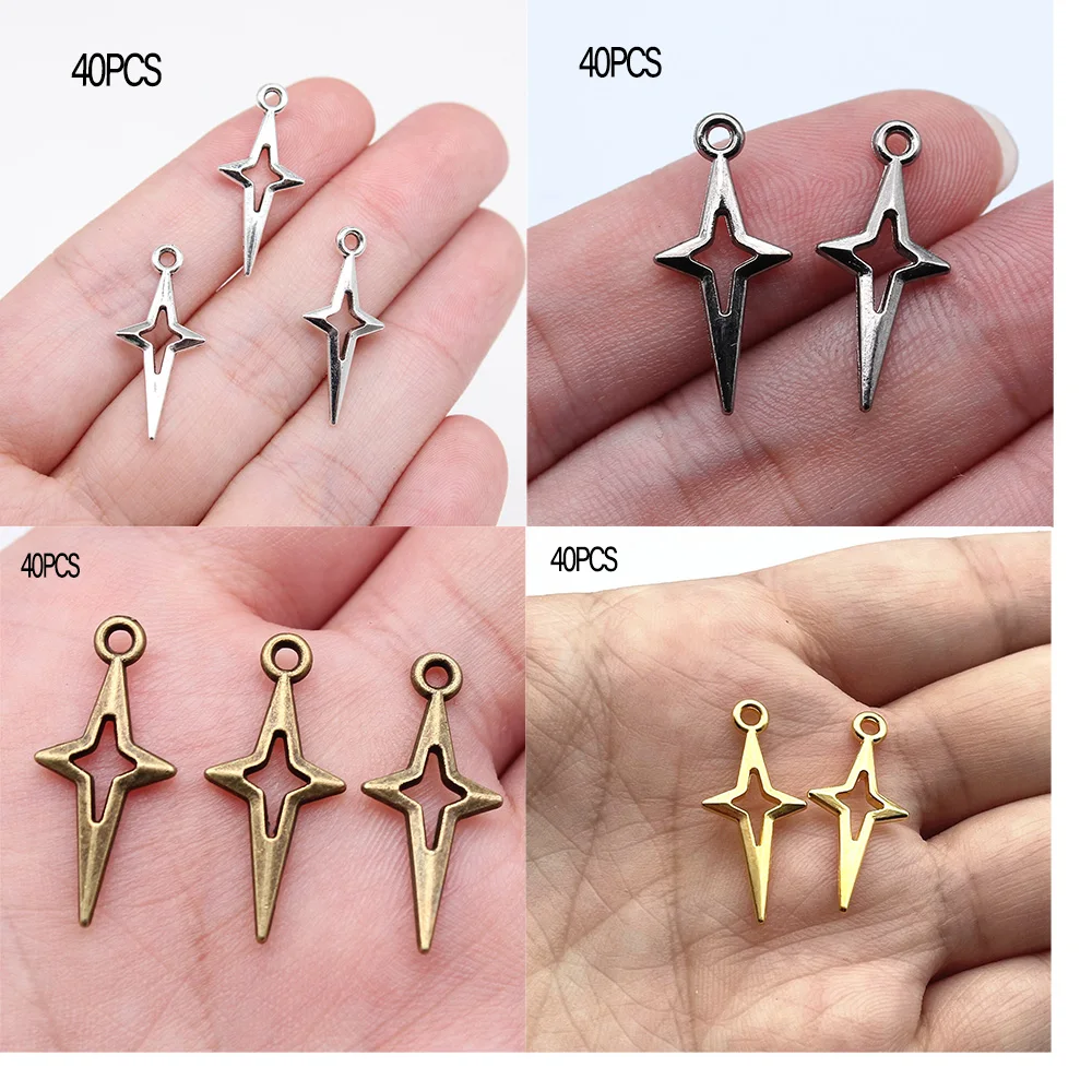 23x10mm 4 Colors DIY Accessories Punching Star Pendant 160Pcs