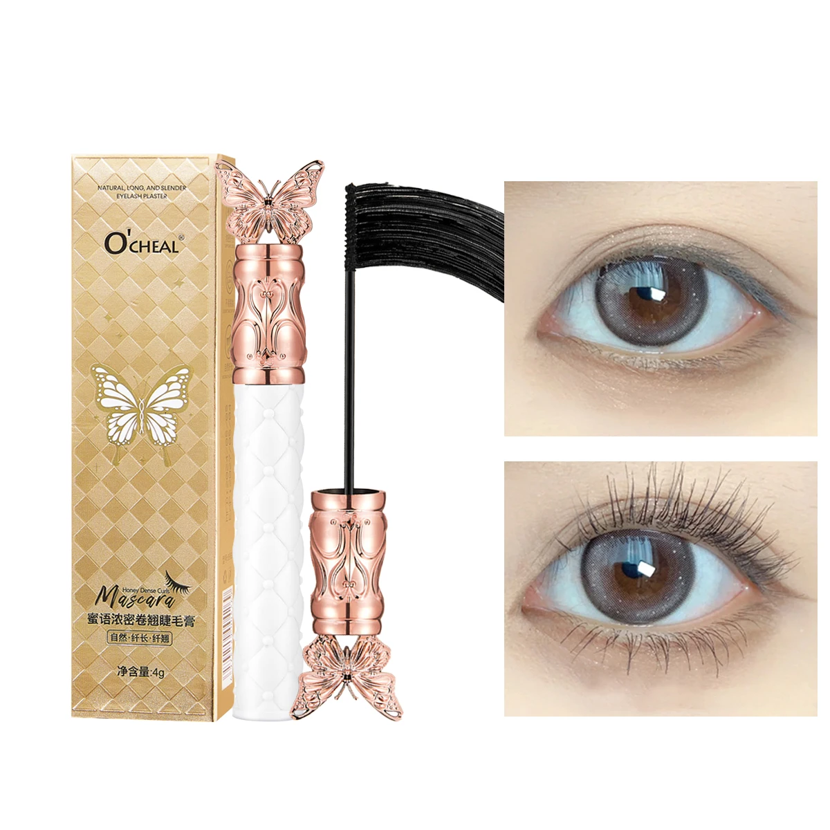 Ocheal Black Mascara Lengthens Eyelashes Extra Volume Long Lasting Waterproof Natural Quick Drying Lashes Female Makeup