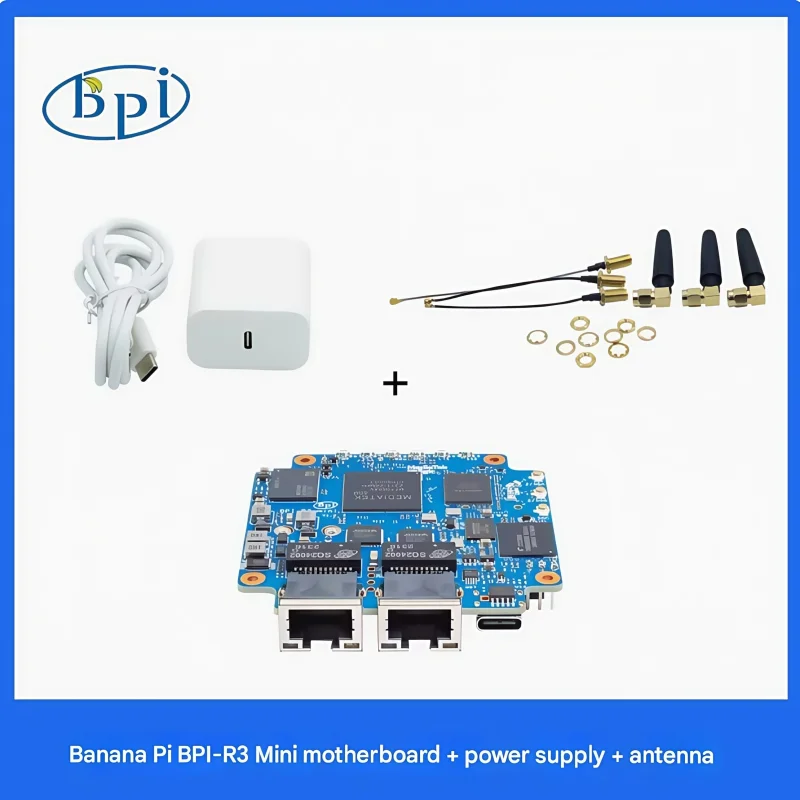 Mini placa de desenvolvimento de roteador de código aberto Banana Pi BPI-R3 adota design de chip MediaTek MT7986 (Filogic 830), suporta Wi-Fi 6, 2
