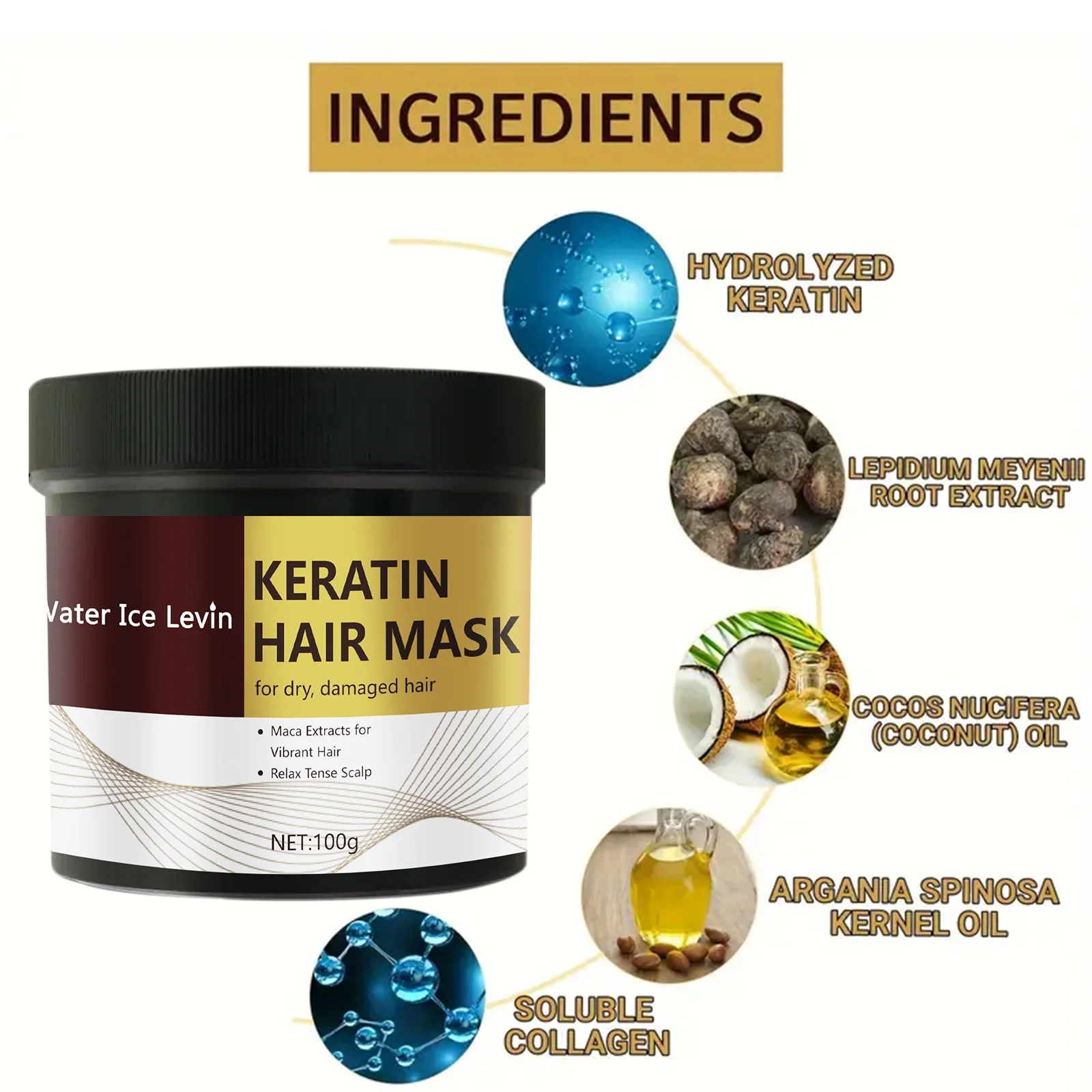 Magical Keratin Hair Mask Fast Repair 5 Secs for Damaged Frizzy Hair Soft Smooth Shiny Straightening Deep Moisturizing Hair Care