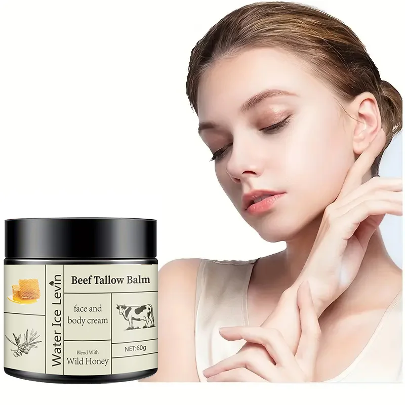 Beef Tallow Balm Locks in Moisture, Provides Deep Nourishment Non-Sticky, Fast-Absorbing for Face, Body. With Wild Honey Blend.