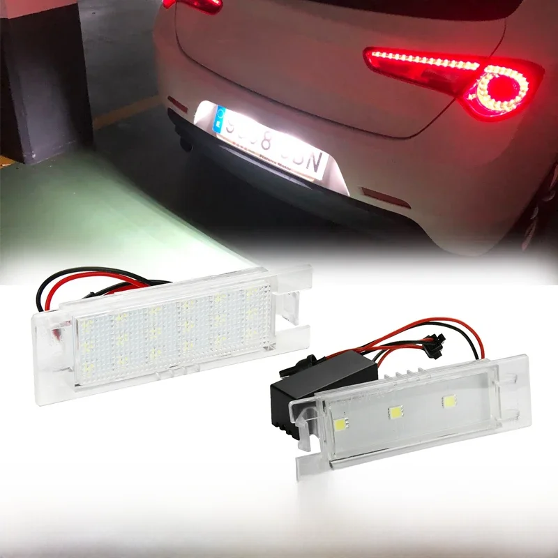 2 pièces Canbus LED feux de plaque d'immatriculation pour Alfa Romeo 147 156 159 166 Giulietta Mito Brera Spider GT coupé lampes de plaque d'immatriculation de voiture