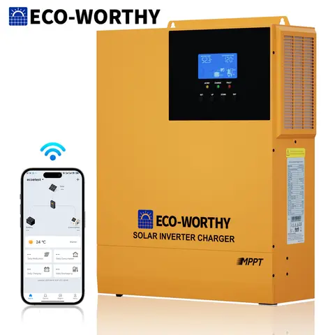 ECO-WORTHY 3500W Pure Sine Wave Solar Inverter Charger,All-in-One 48V Solar Inverter 48V DC-120V AC,80A MPPT Solar Controller