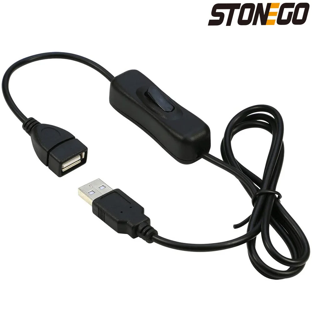 STONEGO USB Switch cavo di prolunga supporto trasmissione dati e alimentazione con interruttore di alimentazione On/Off per strisce LED, dispositivi