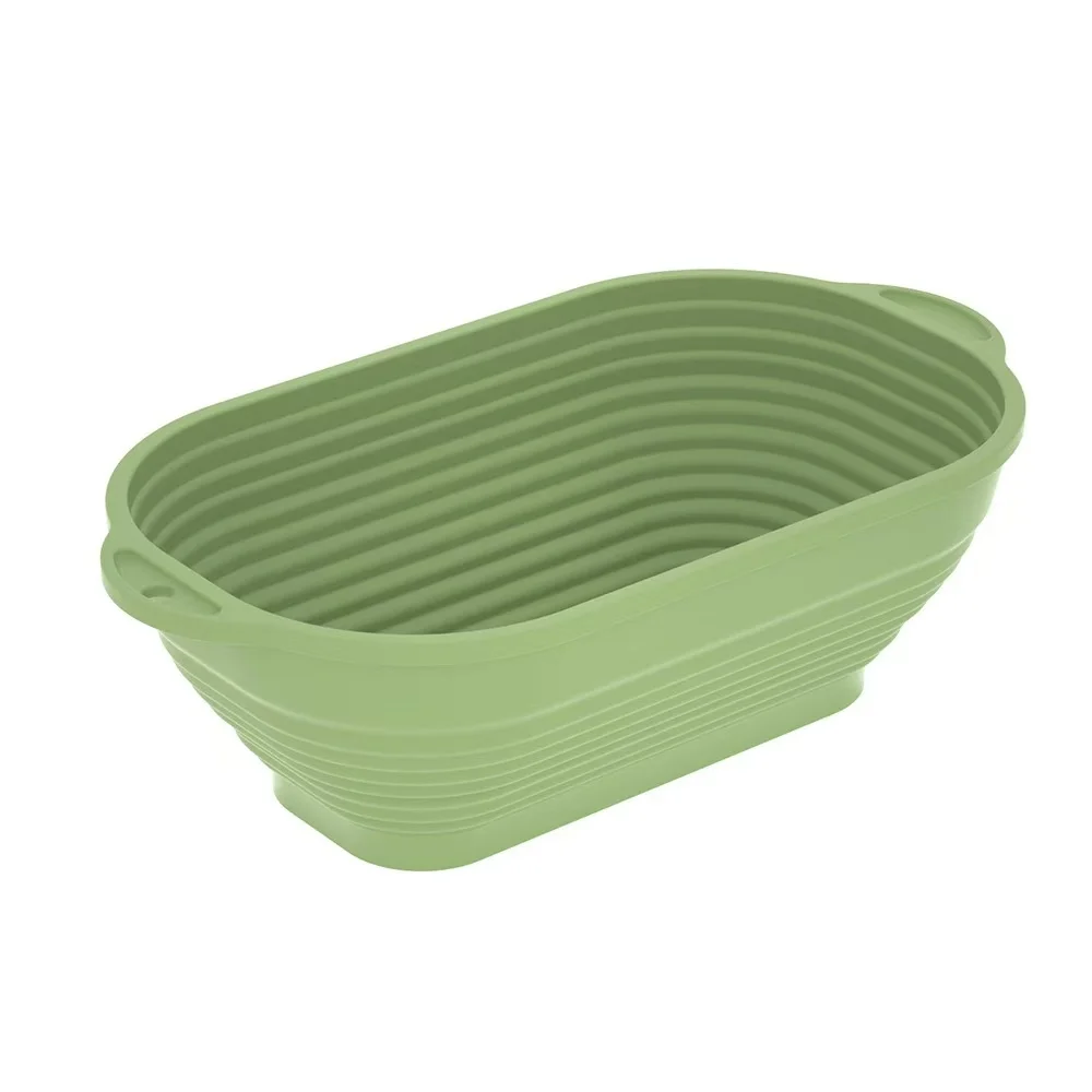 Cesta de silicona para pan, postre para hornear, masa ovalada, cestas a prueba de pan, almacenamiento plegable, fermentación, cesta de masa fermentación, cocina