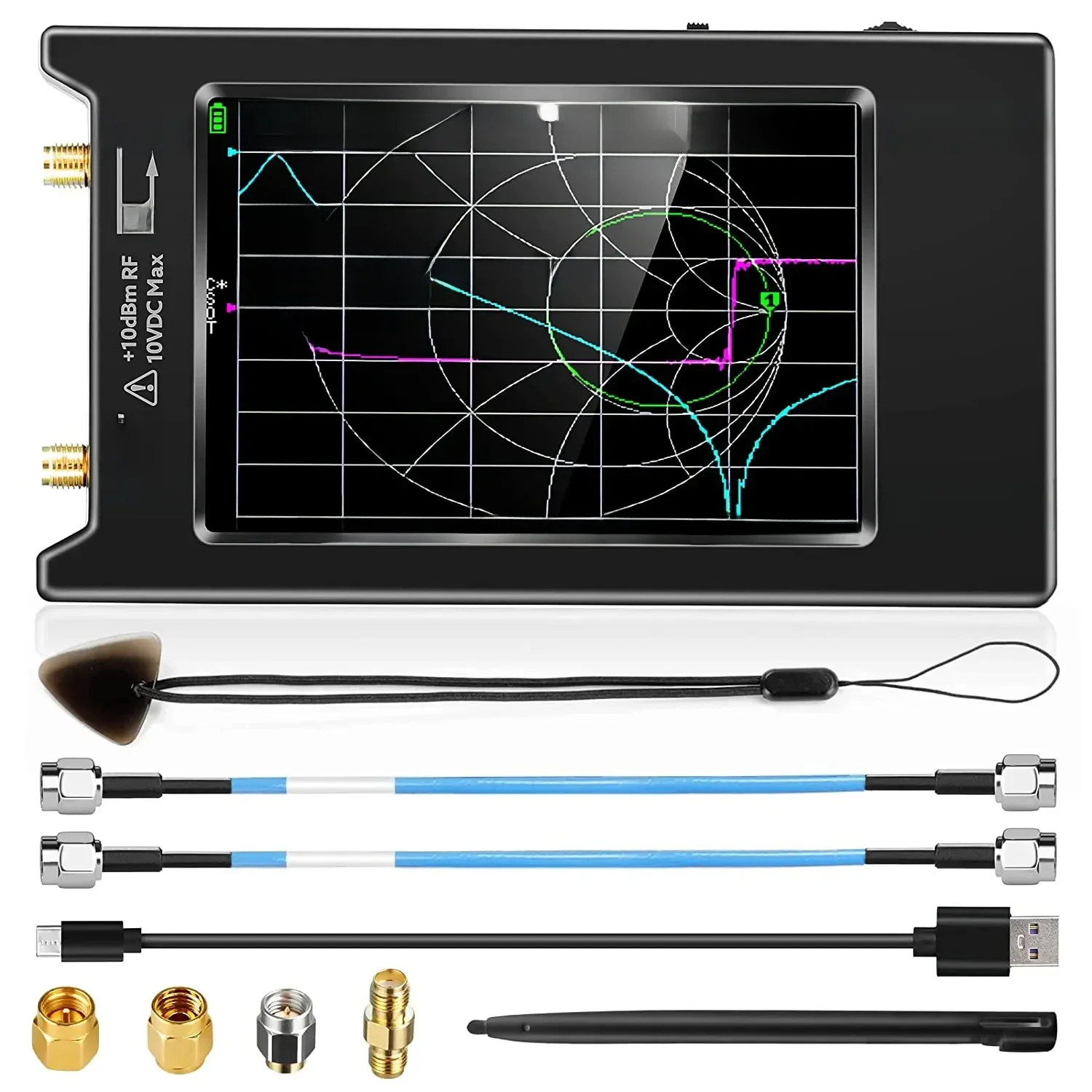 Verbeterde NanoVNA 50 kHz-6,3 GHz vectornetwerkantenne-analysator 4 "meting S-parameters HF VHF UHF SWR fasevertraging Smith-grafiek - afbeelding 2