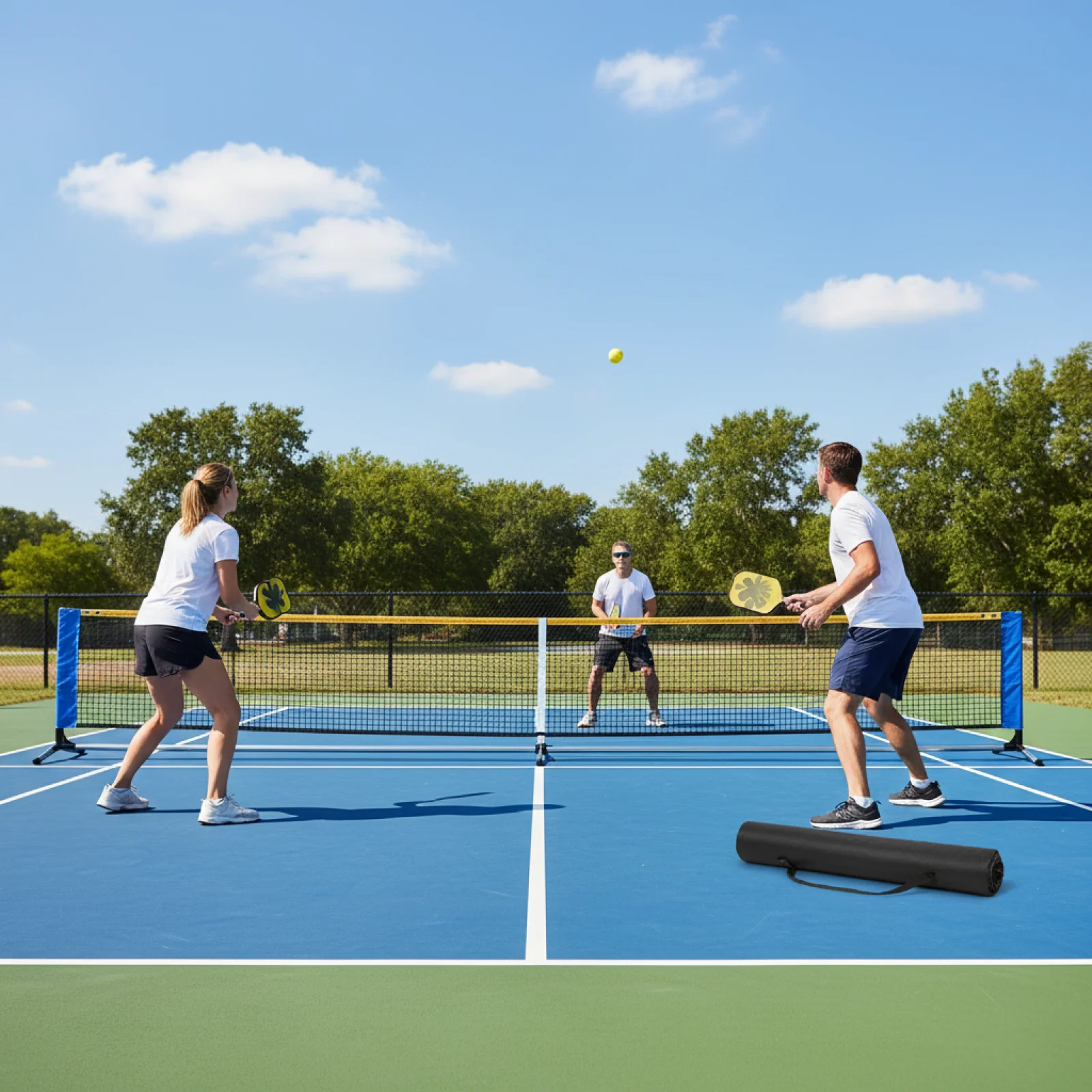 

Portable Pickleball Net Set with Carrying Bag Daliy Training Accessory Waterproof Oxford Polyester Ideal for Yard Tournament
