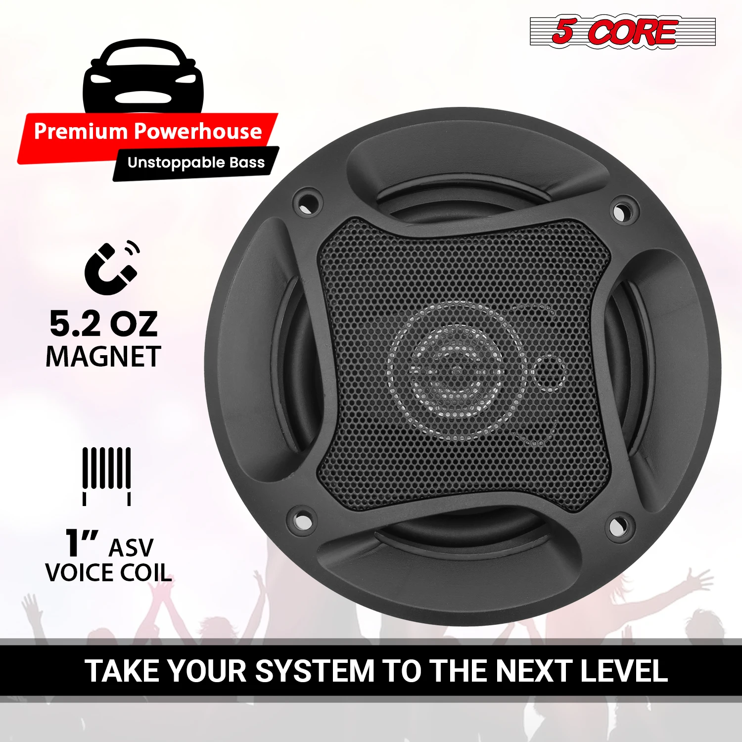 5Core 4 "زوج مكبر صوت للسيارة 250 واط 4Ohm 2 طريقة مكبر صوت محوري مع مكبر صوت فائق عالمي مناسب للمركبة CS 04 2 واط