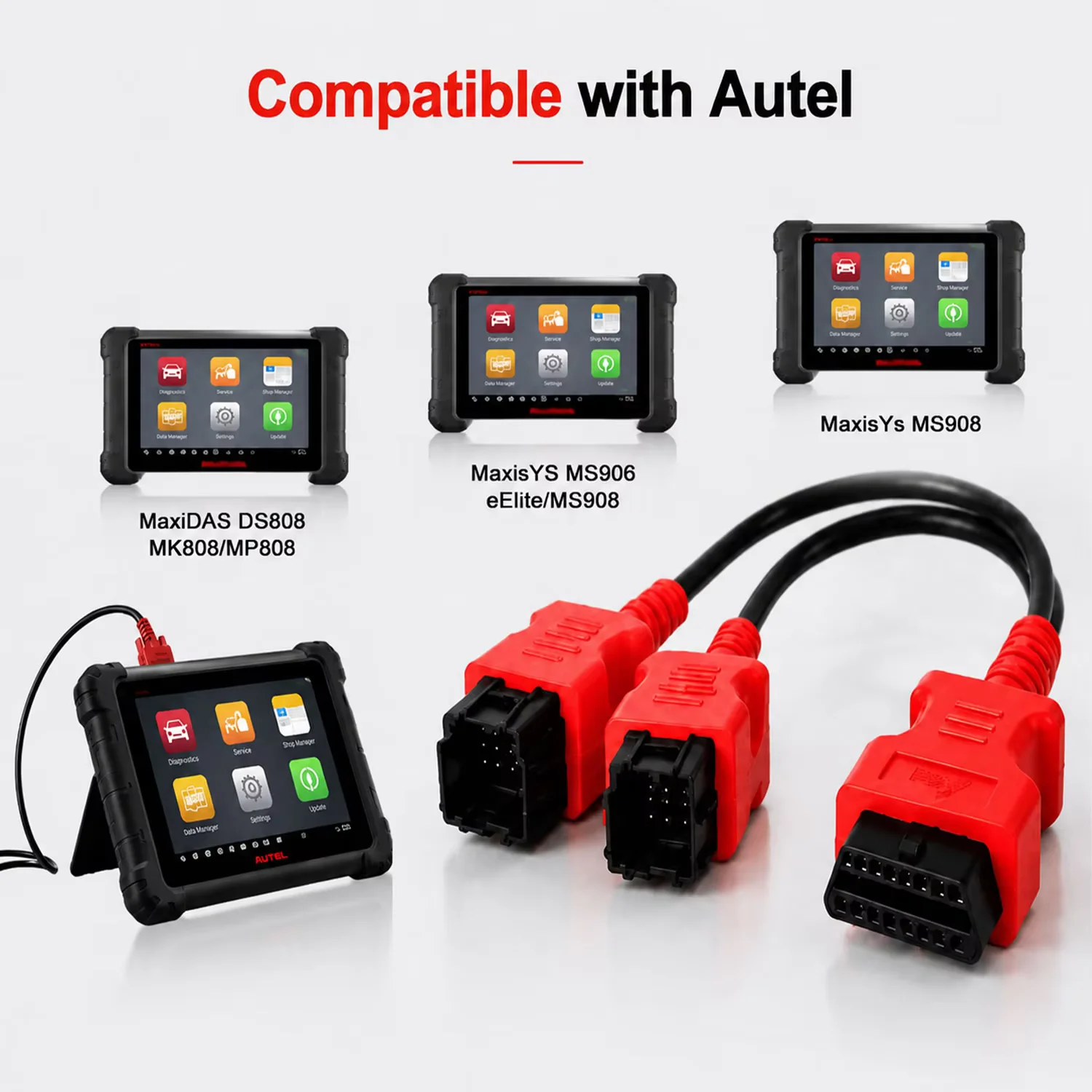 12+8 Cable Adaptor for Chrysler Programming Cable Connector for Autel DS808 Maxisys Main Test Cable for Autel DS808 Maxisys