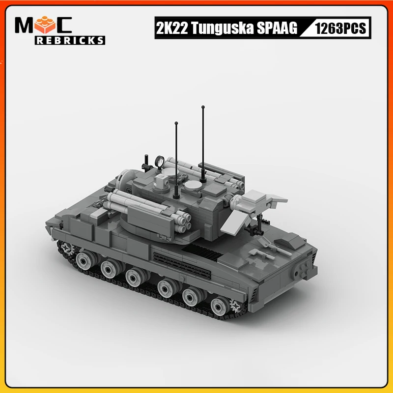 WW2 Soviet Army 2K22 Tunguska Air Defense Missile Vehicle Building Blocks Military Weapons Soldier Bricks Toys for Boys