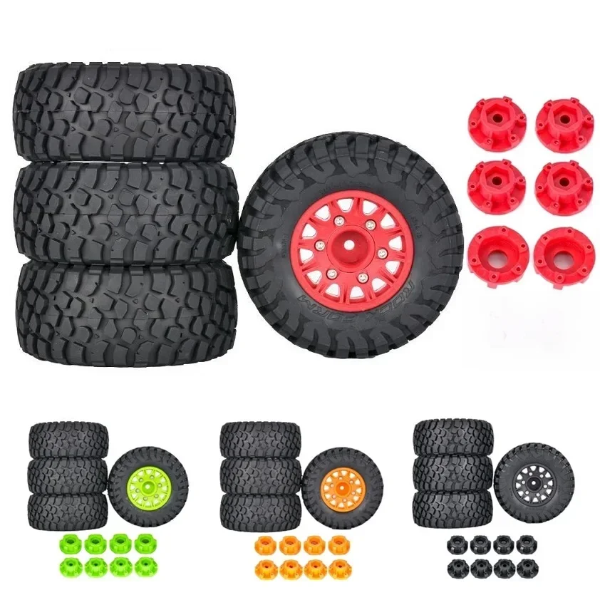 Pneu de camion de parcours court 112mm 1/8 1/10, 4 pièces, avec roue hexagonale de 12mm 14mm 17mm pour voiture Traxxas Slash ARRMA SENTON HSP HPI RC