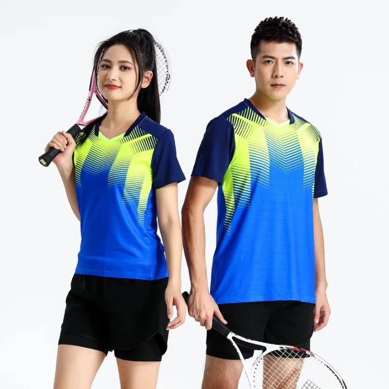 Camisa de tenis de bádminton para hombre y mujer, camisetas de Ping Pong de secado rápido, camiseta transpirable de manga corta con estampado 3D, 2023