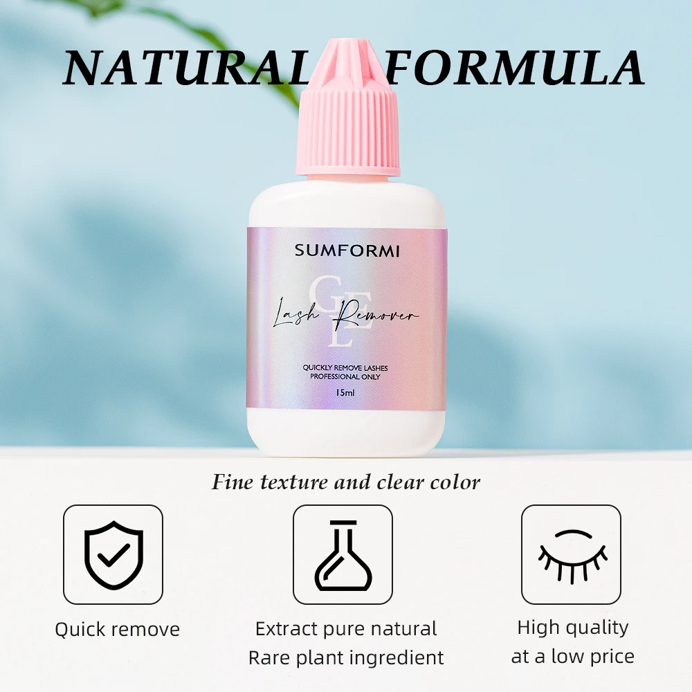 Sumformi Eyelash Glue Remover 15ml Remover Gel Liquid Fast Remove No Irritation Eyelash Extension Clean Gel False eyelash Makeup