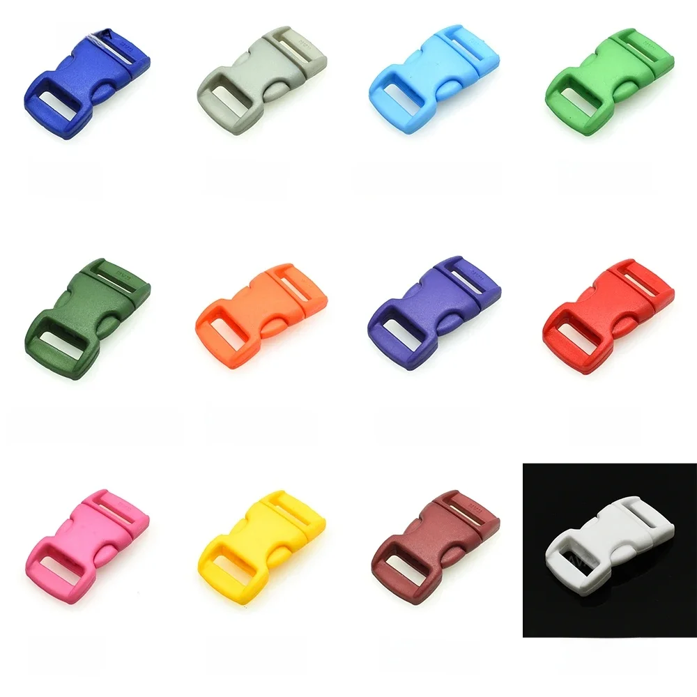 13 sztuk/paczka 3/8 "(10mm) kolorowe wyprofilowane boczne mini klamry klamra paska do bransoletki Paracord — zdjęcie 2